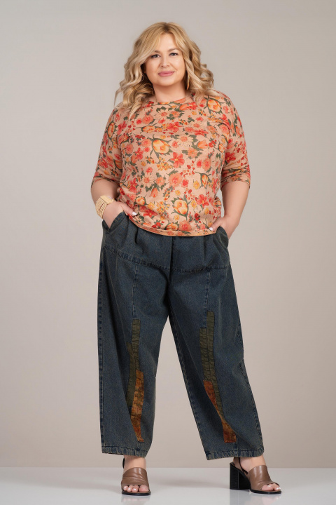 Макси дънки с широк крачол, винтидж ефект и апликации