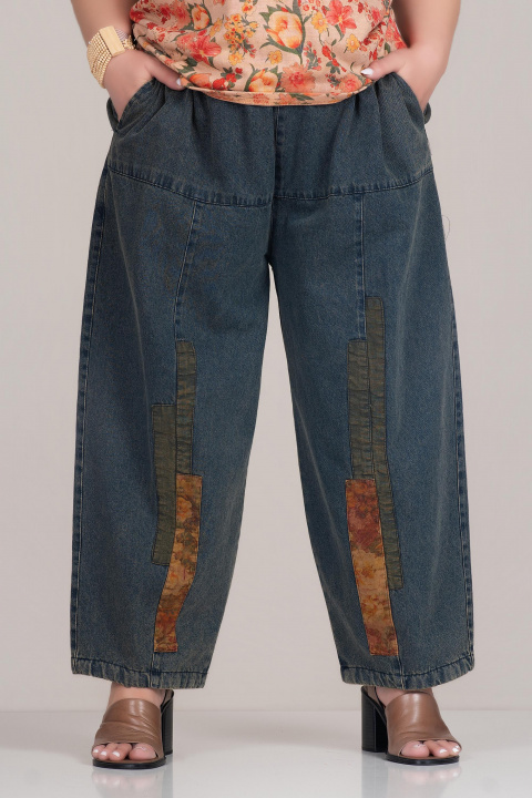 Макси дънки с широк крачол, винтидж ефект и апликации