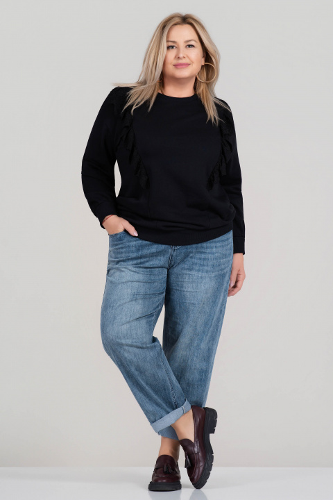 МАКСИ дънки в синьо със стандартна кройка и ластик в талията