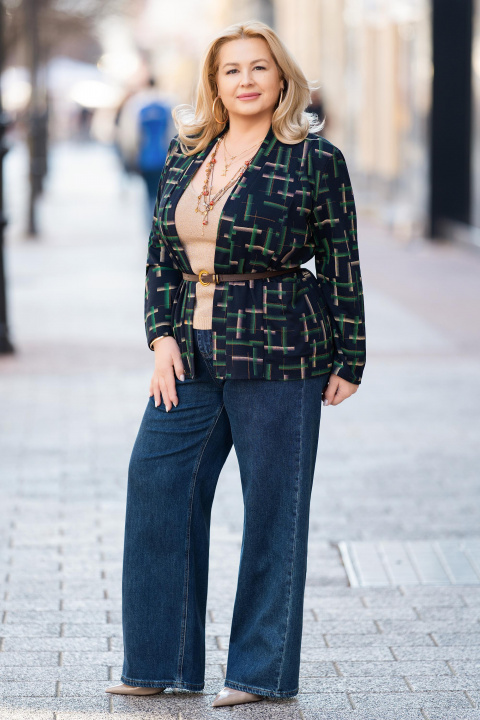 МАКСИ дънки в синьо със свободна кройка и декоративен детайл с панделка