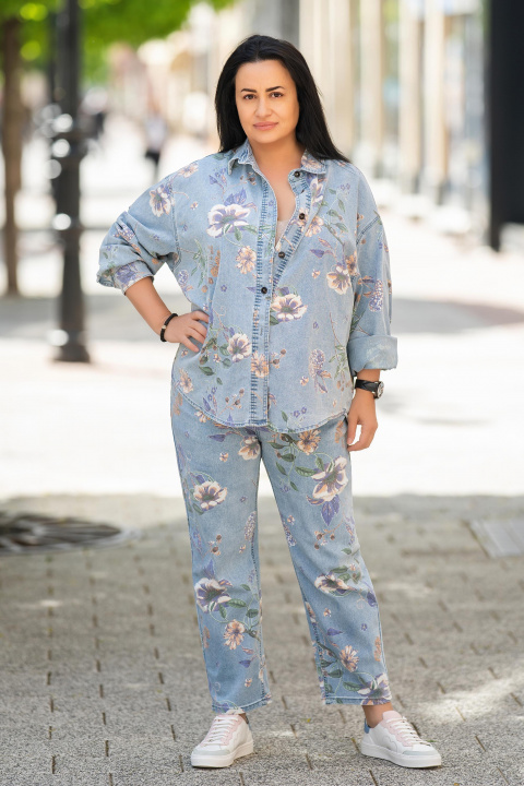 Макси дънково яке тип риза 