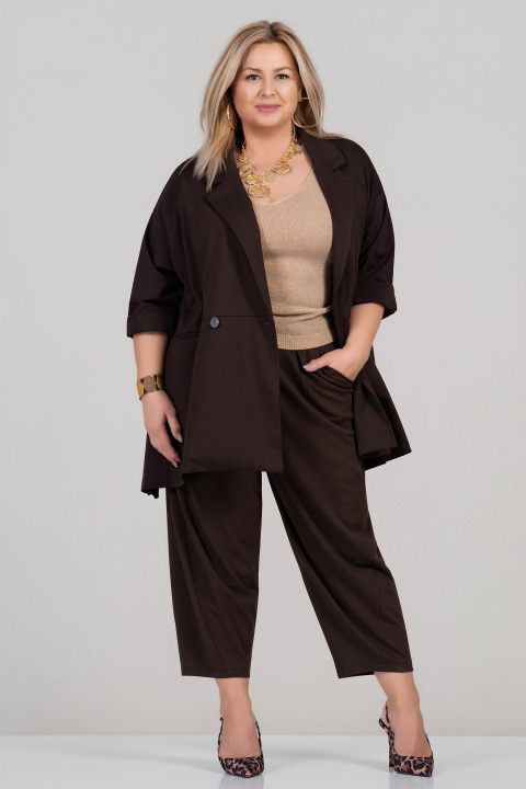 МАКСИ двуреден блейзър в кафяво