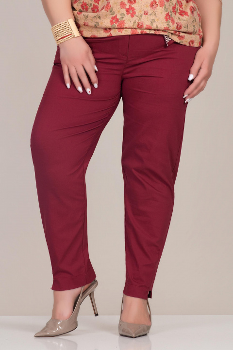 МАКСИ еластичен панталон по тялото в тъмнорозово с допълнителен колан