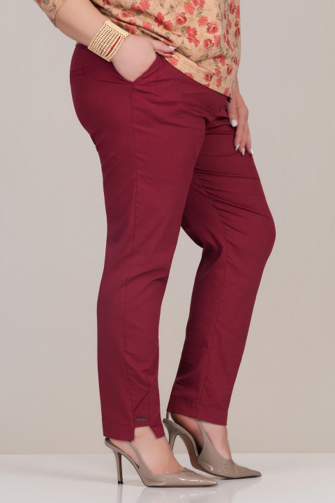 МАКСИ еластичен панталон по тялото в тъмнорозово с допълнителен колан