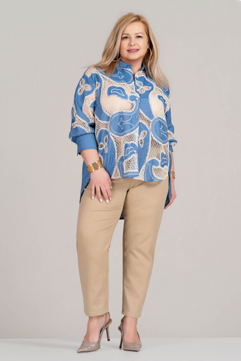 МАКСИ еластични дънки в бежово