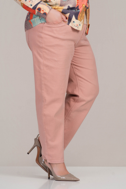 МАКСИ еластични дънки в светлорозово