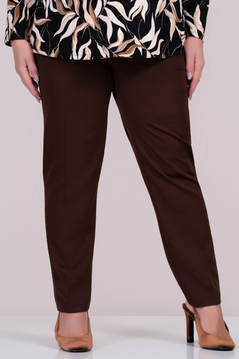 МАКСИ елегантен панталон в кафяво с права кройка