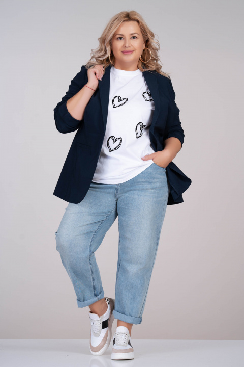 Макси класическо еластично сако в тъмносиньо