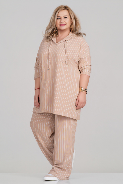 МАКСИ комплект в бежово с принт светло райе