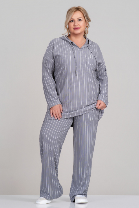 МАКСИ комплект в сиво с принт светло райе