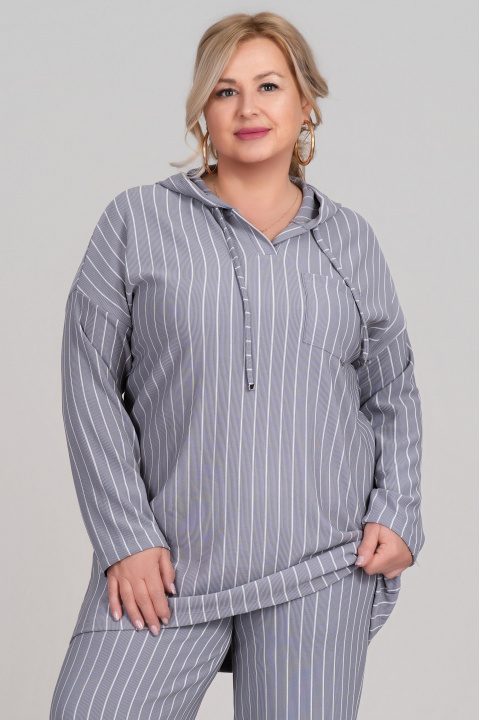 МАКСИ комплект в сиво с принт светло райе