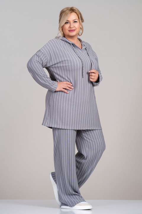 МАКСИ комплект в сиво с принт светло райе