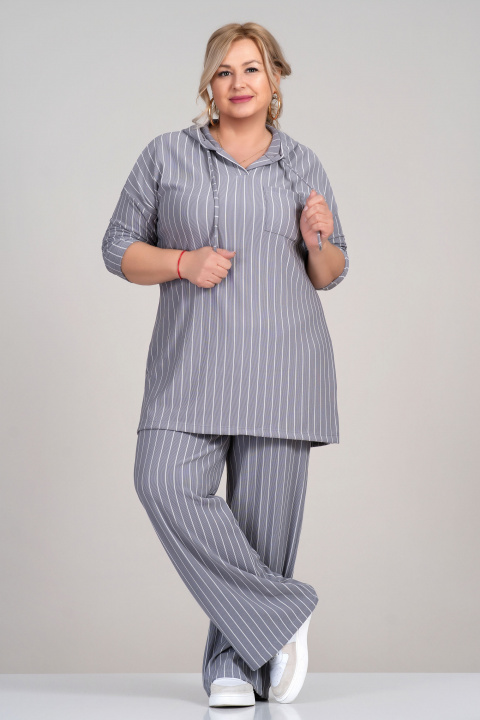 МАКСИ комплект в сиво с принт светло райе