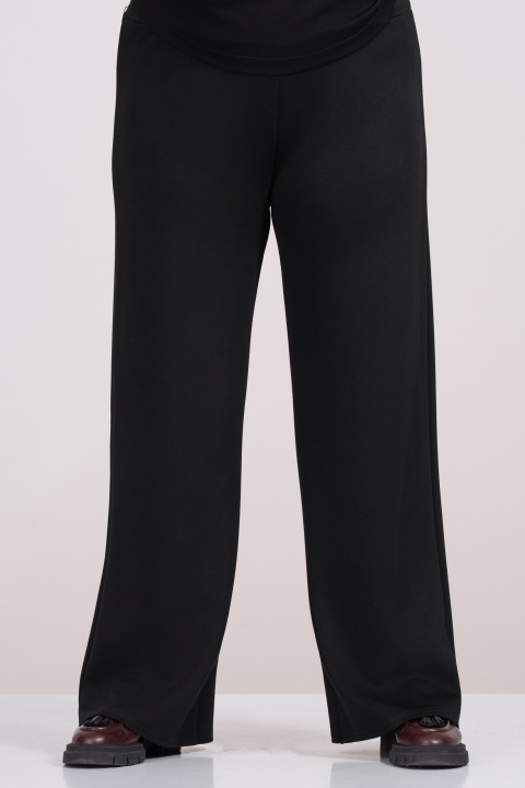 Макси панталон в черно от еластична материя с удобна талия