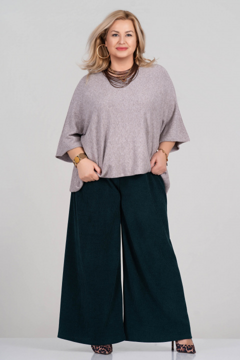 МАКСИ панталон в зелено от плътна релефна материя