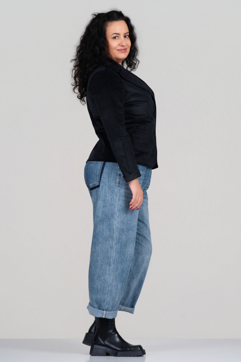 МАКСИ плътно кадифено сако в черно