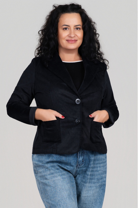 МАКСИ плътно кадифено сако в черно