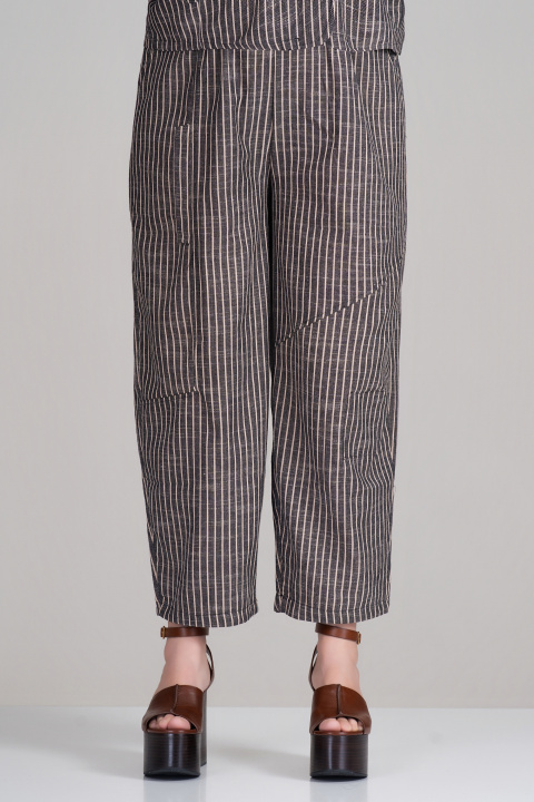 МАКСИ раиран комплект от сако и панталон в сиво