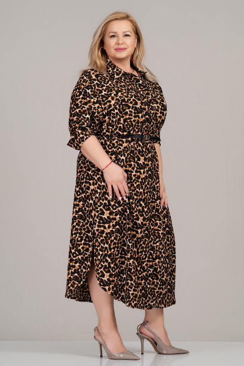 Макси рокля със свободна кройка и леопардов принт