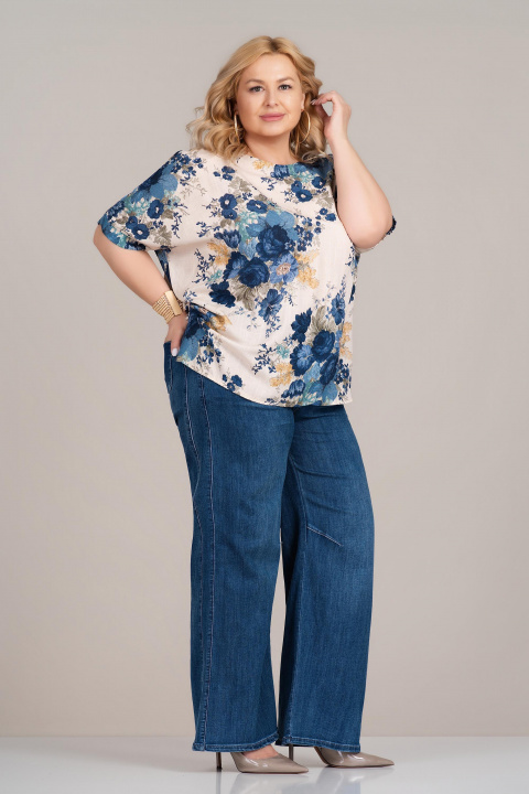 МАКСИ сини дънки с прав силует и комфортна еластичност