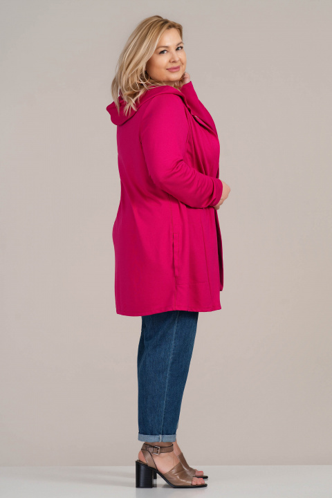 МАКСИ спортно сако в цикламено розово с качулка