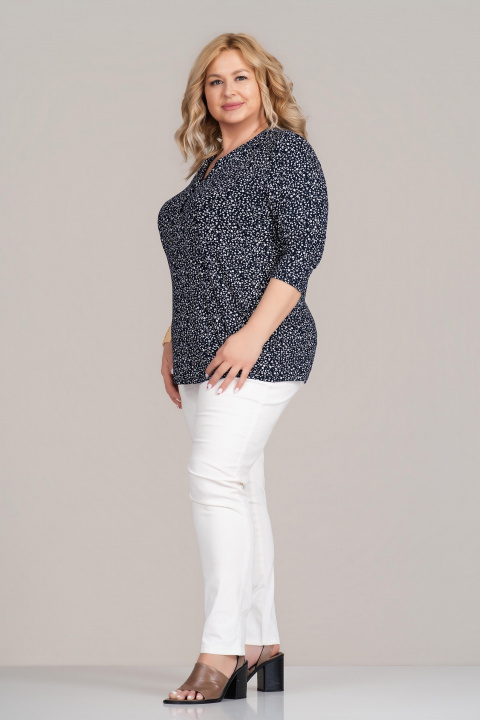 МАКСИ туника в черно с принт ситни бели цветя