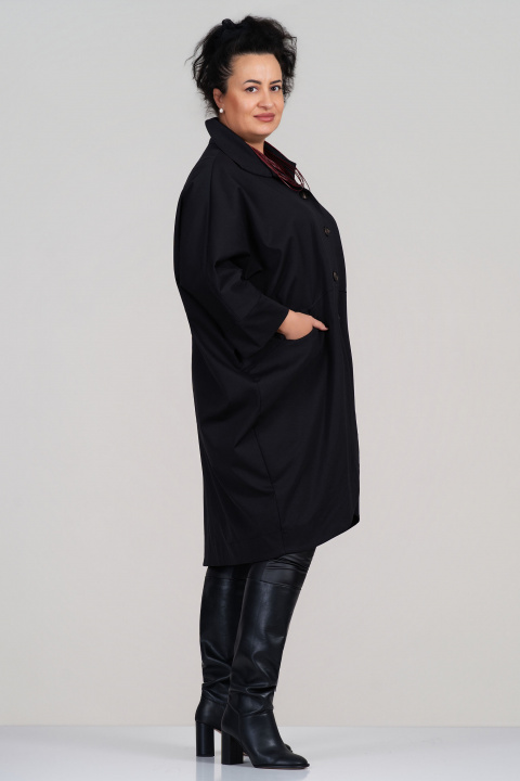 МАКСИ тънко палто в черно с джбове