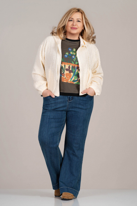 МАКСИ тънко яке в цвят екрю с намачкан ефект