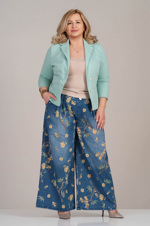 Макси вталено сако от памук в цвят мента