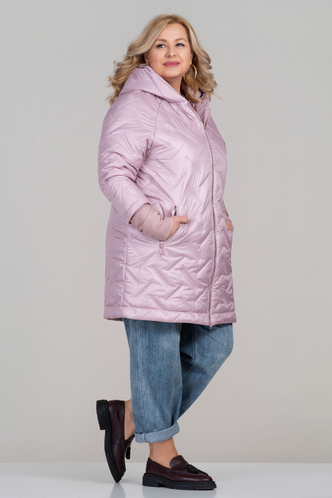 МАКСИ яке с удължена кройка в розово и декоративни капитонирани ленти