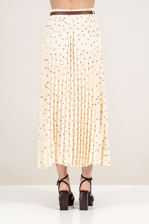 Пола тип солей в жълто и принт кафяви точки