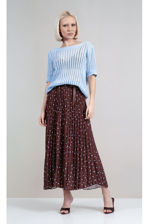 Пола тип солей в кафяво и принт сини точки