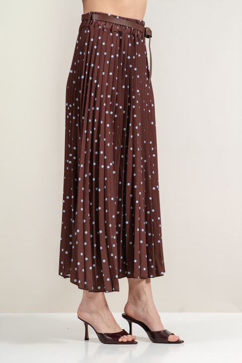 Пола тип солей в кафяво и принт сини точки