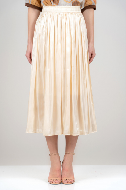 Пола в цвят шампанско със сатениран намачкан ефект