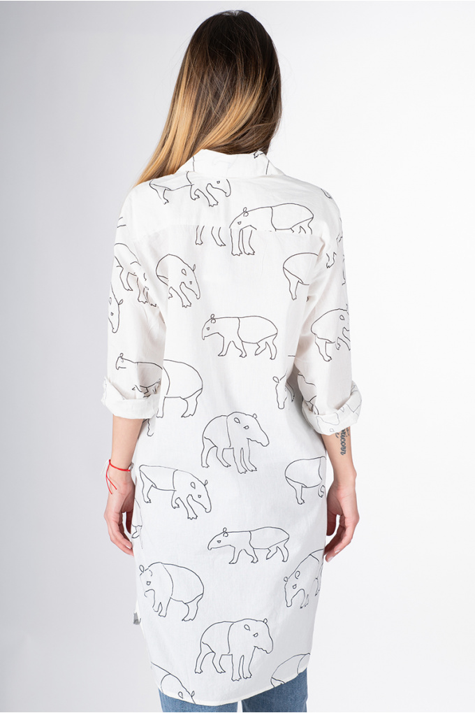 Дамска риза тип туника с графичен животински принт
