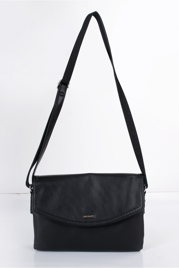 Дамска чанта с дълга дръжка в черно