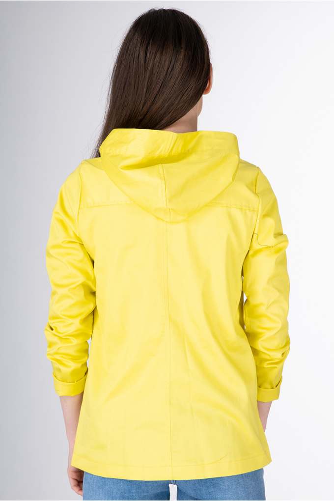 Дамско яке в жълто с емблема на джоба
