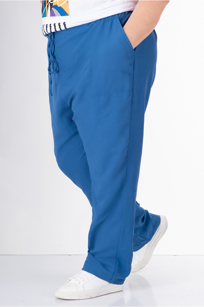 МАКСИ ефирен панталон в ярко синьо