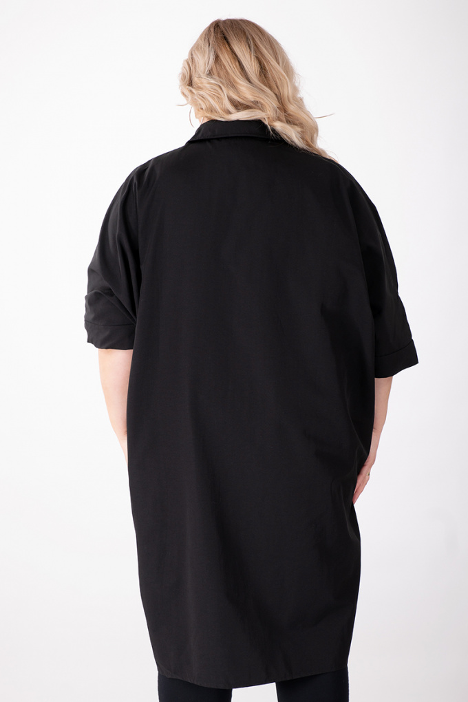МАКСИ риза тип туника в черно с големи джобове лимитирана серия