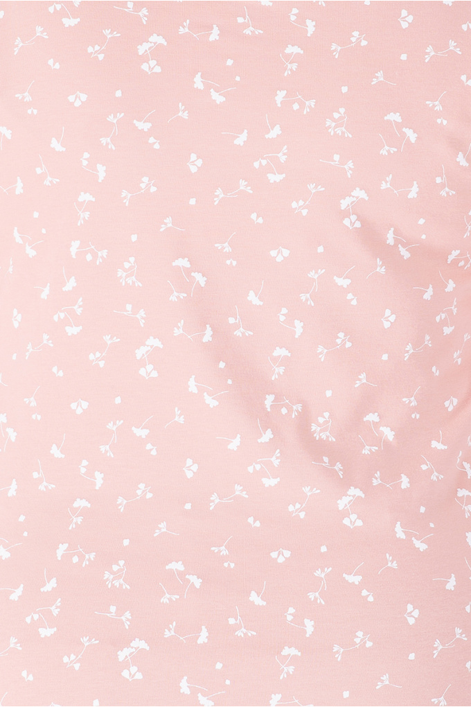 МАКСИ блуза в розово със ситен принт бели цветя