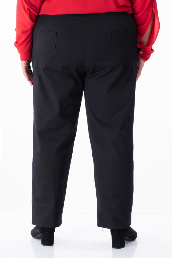 МАКСИ панталон с ластици от двете страни на талията от памук в черно
