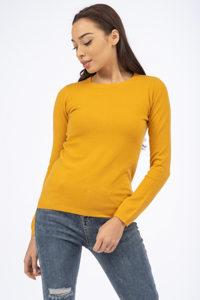 Дамска блуза от фино плетиво в жълто