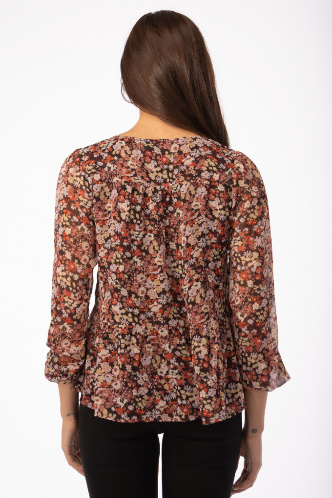 Дамска блуза от шифон с флорален принт