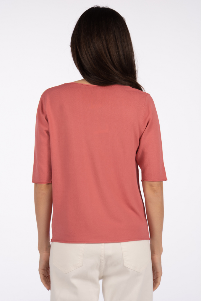 Дамска блуза от фино плетиво в розово