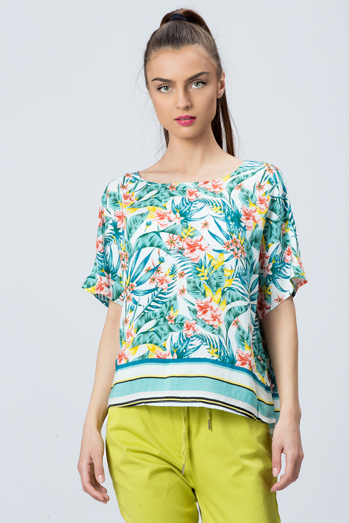 Индийска блуза с тропически десен
