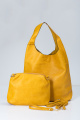 Дамска чанта тип торба 2в1 в цвят горчица