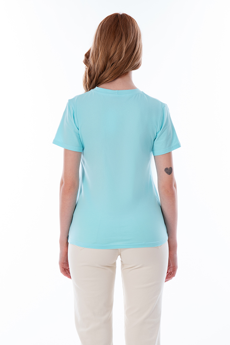 Дамска тениска '''Dragonfly'' в светлосиньо с бродерия водно конче
