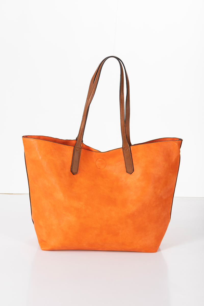 Дамска голяма чанта 3в1 в оранжево