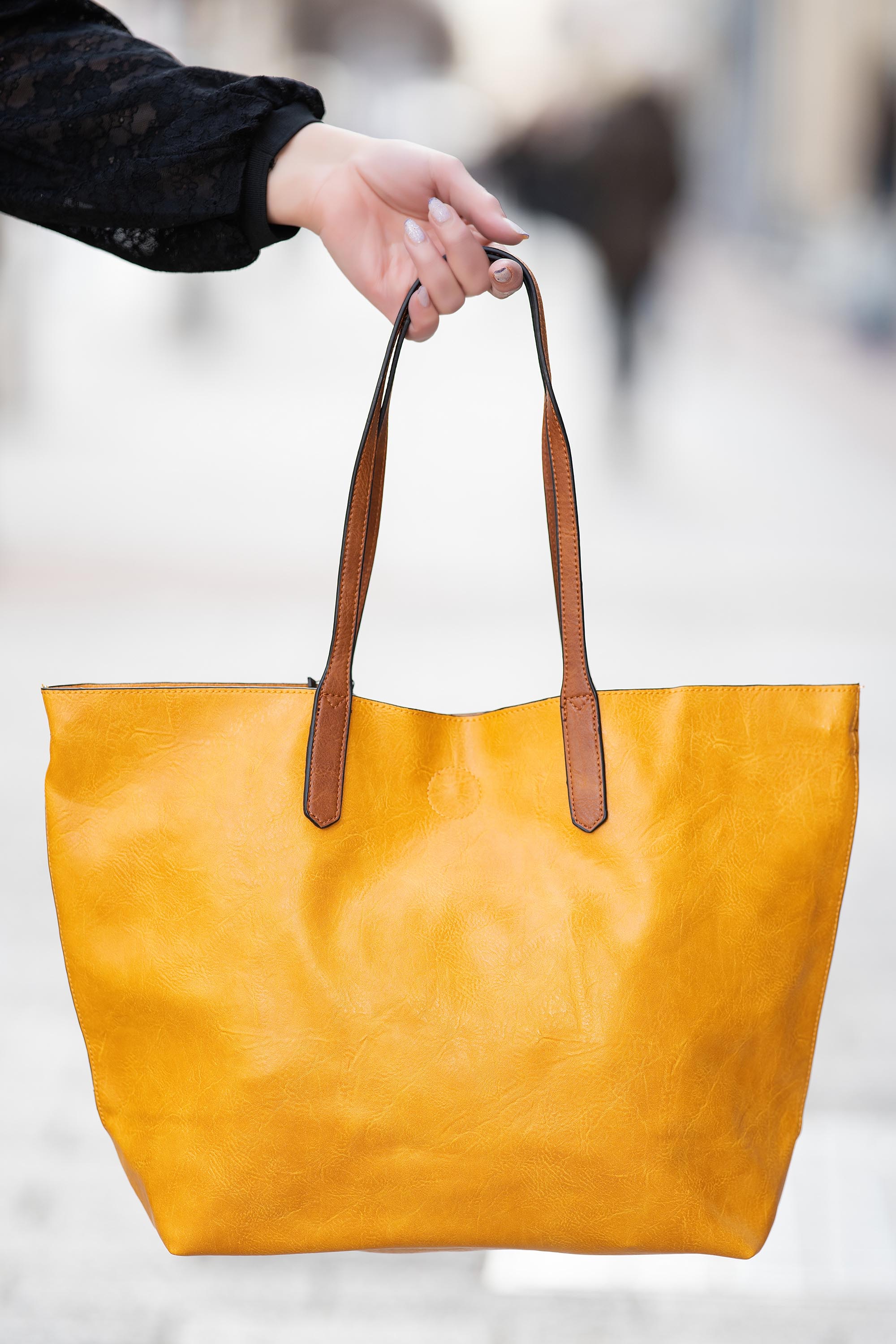 Дамска чанта 3в1 в жълто