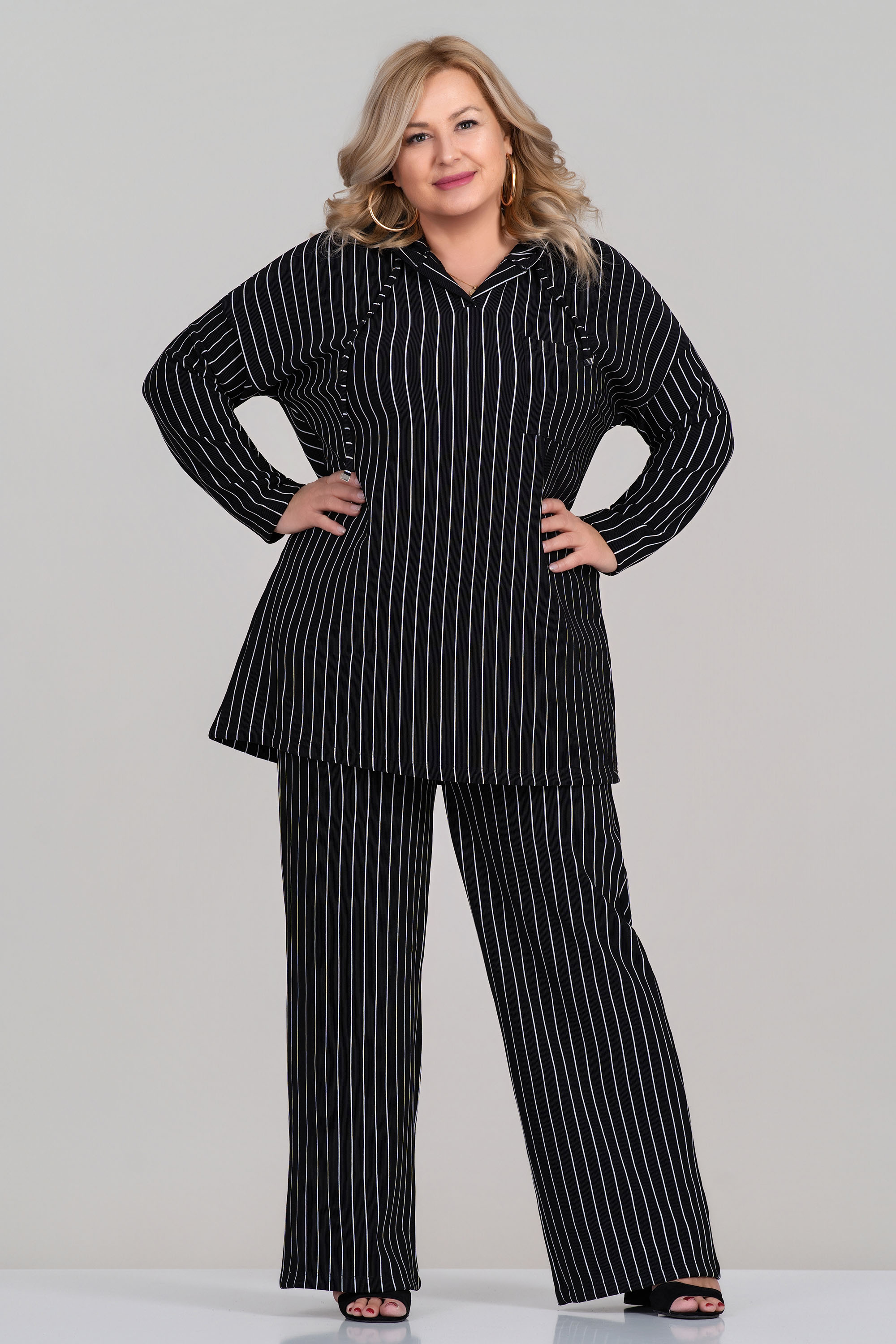 МАКСИ комплект в черно с принт светло райе